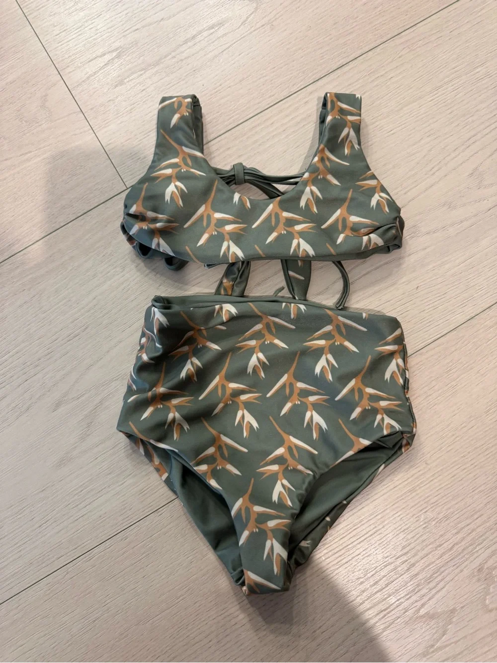 Of One Sea Kids’ Bikini Ginger Green Seagrass | 0/1T